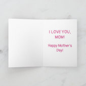 Beste Moederdag voor mama Bedankkaart (Binnen)