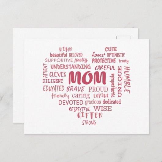 Beste moederkwaliteiten en moederkenmerken Invi Briefkaart (Voorkant / Achterkant)