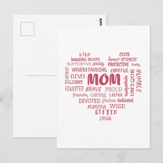 Beste moederkwaliteiten en moederkenmerken Invi Briefkaart (Voorkant / Achterkant)