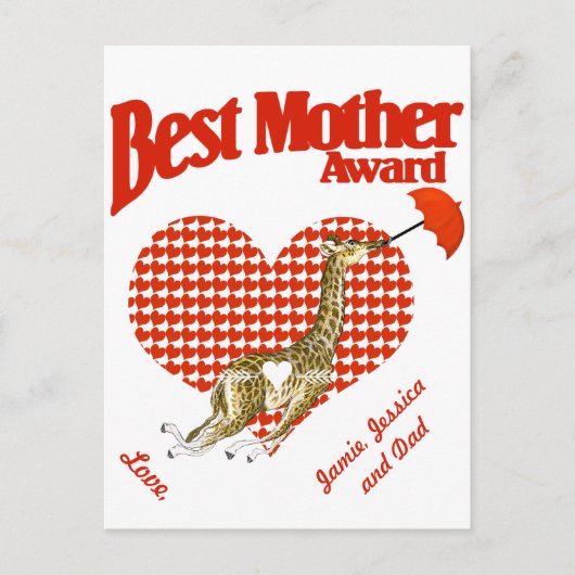 Beste moederonderscheiding briefkaart (Voorkant)