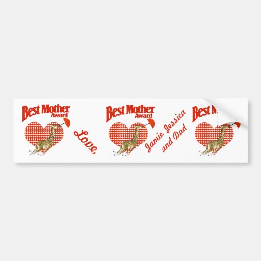 Beste moederonderscheiding bumpersticker (Voorkant)