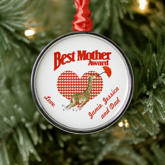 Beste moederonderscheiding metalen ornament (Boom)