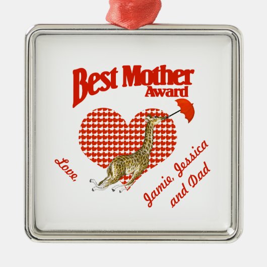 Beste moederonderscheiding metalen ornament (Voorkant)