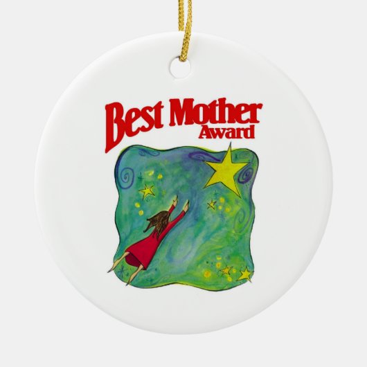 Beste Moederonderscheiding Ondertekend door haar f Keramisch Ornament (Voorkant)
