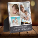 Beste moeders krijgen promotie naar oma 3 fotocoll fotoplaat<br><div class="desc">Aangepaste fotocollage plaque met de quote 'Only The Best Moms Get Promoted To Grandma' om oma zich speciaal te laten voelen. Een uniek cadeau voor moederdag,  grootouderdag en oma verjaardag.</div>