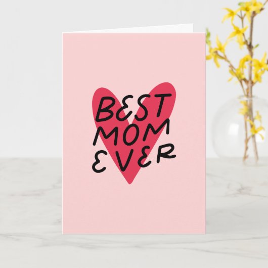 Beste moeders met moderne handlettering kaart (Gele Bloem)