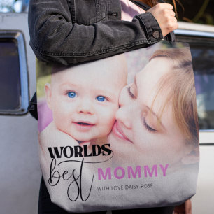 Beste Moeders ter Wereld op Maat Gemaakte Foto Gep Tote Bag