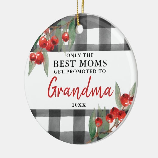 Beste moeders worden gepromoot naar grootmoeder op keramisch ornament (Links)