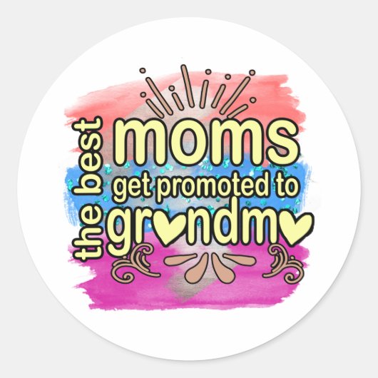 Beste moeders worden gepromoveerd tot oma ronde sticker (Voorkant)