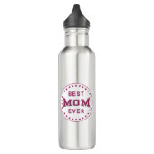 Beste MOM Ever Badge Logo Design Waterfles (Links)