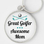 Beste Mom Fun Golfer Moederdag Green Set Sleutelhanger (Voorkant)