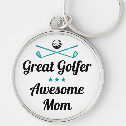 Beste Mom Fun Golfer Moederdag Green Set Sleutelhanger (Voorkant)