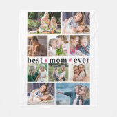 BESTE MOM OOIT 10 Foto's Collage Wit Custom Fleece Deken (Voorkant)