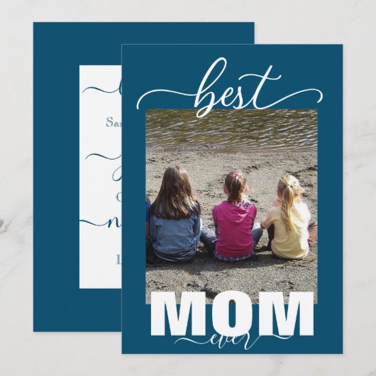 Beste MOM ooit 3 Kinder Foto Moederdag Kaart (Voorkant / Achterkant)