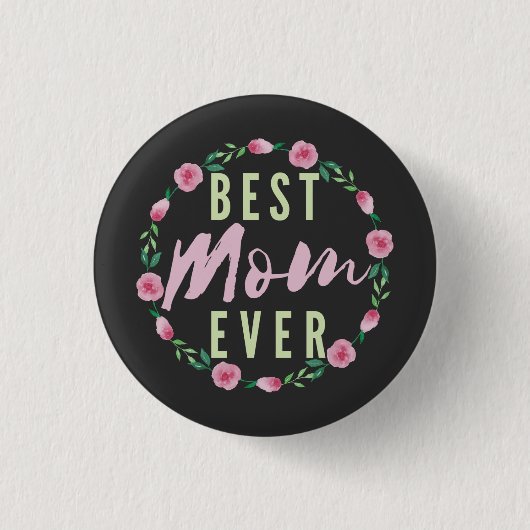 BESTE MOM OOIT - BESTE FLORIST-MOEDERDAG RONDE BUTTON 3,2 CM (Voorkant)