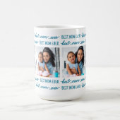 Beste MOM Ooit Custom 4 Fotocollage Moederdag Koffiemok (Center)