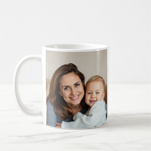 Beste MOM ooit gepersonaliseerde foto Koffiemok (Links)