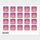 BESTE MOM OOIT GLITTER CUSTOM TYPOGRAPHY VIERKANTE STICKER (Vel)