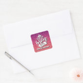 BESTE MOM OOIT GLITTER CUSTOM TYPOGRAPHY VIERKANTE STICKER (Envelop)