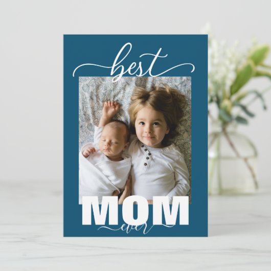 Beste MOM ooit Kinder Foto Moederdag Kaart (Staand voorkant)