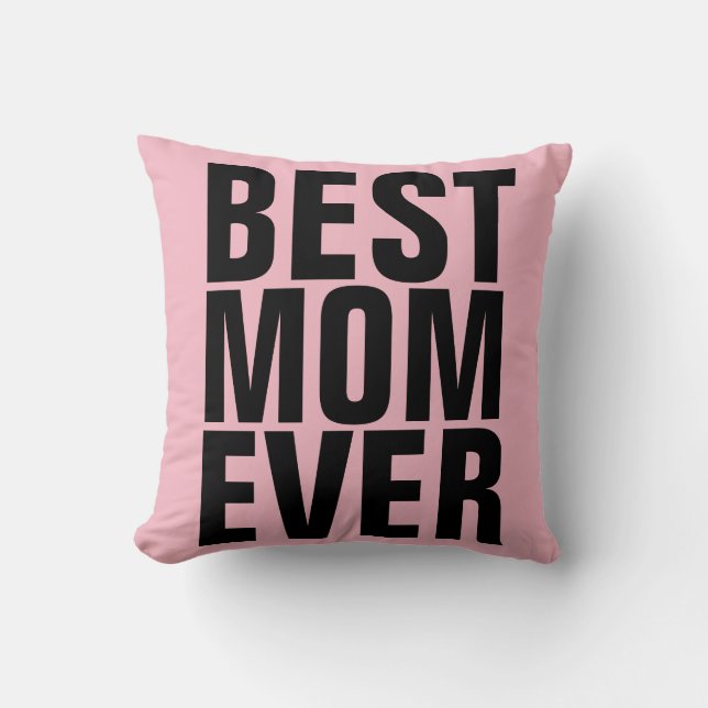 BESTE MOM OOIT Roze Kussens (Voorkant)