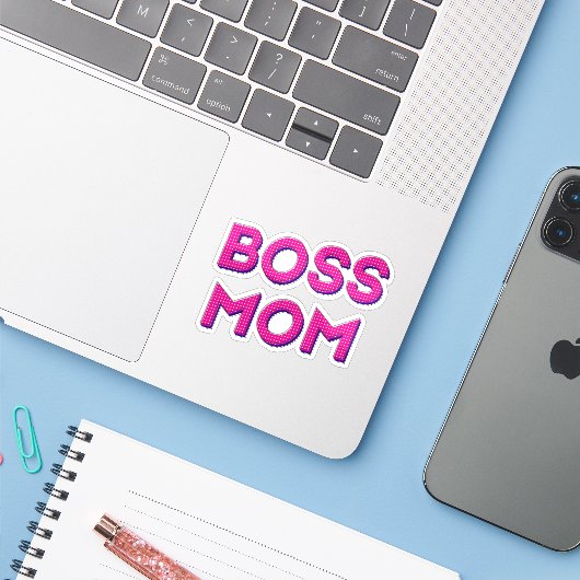 Beste MOM ooit Sticker (Laptop met iPhone)