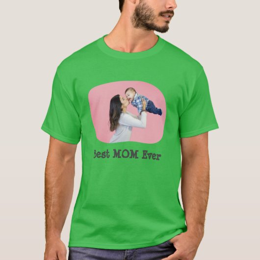 Beste MOM ooit uploadt uw horizontale familiefoto T-shirt (Voorkant)