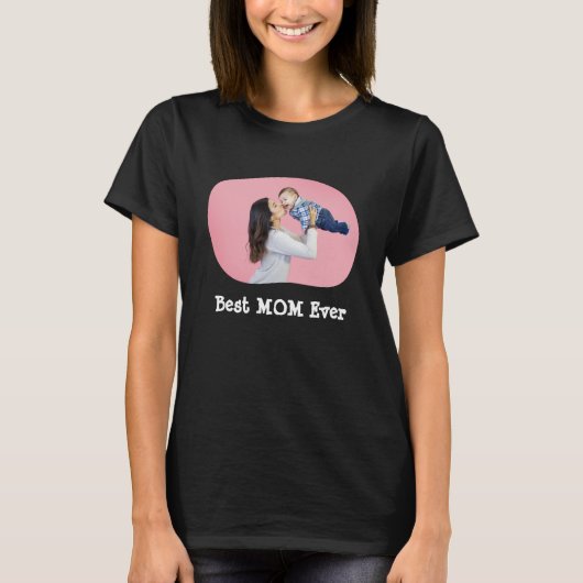 Beste MOM ooit uploadt uw horizontale familiefoto T-shirt (Voorkant)