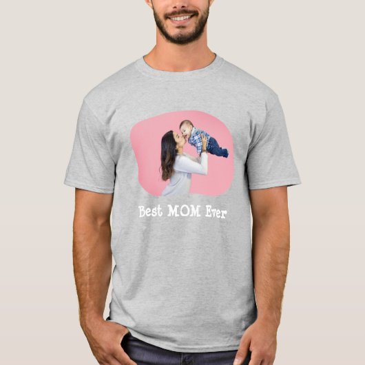 Beste MOM ooit uploadt uw horizontale familiefoto T-shirt (Voorkant)