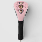 Beste Mom Pink Hearts 3 Kinder Fotocollage Golfheadcover (Voorkant)
