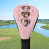 Beste Mom Pink Hearts 3 Kinder Fotocollage Golfheadcover