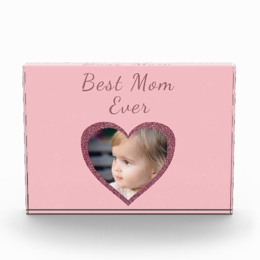 Beste Mom Pink Hearts Custom Kinder Foto (Voorkant)