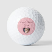 Beste Mom Pink Hearts Custom Kinder Foto Golfballen (Voorkant)