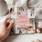 Beste Momenten Ooit Fotocollage Roze Houtkorrel Fotoplaat