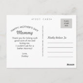 Beste Mommy Custom Doggie Moederdag Briefkaart (Achterkant)