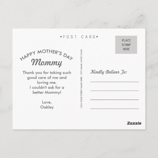 Beste Mommy Custom Doggie Moederdag Briefkaart (Achterkant)