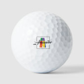 Beste monogram initiaal gekleurde geometrische let golfballen (Voorkant)