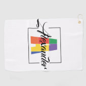 Beste monogram initiaal gekleurde letter Een golfh Golfhanddoek (Horizontaal)