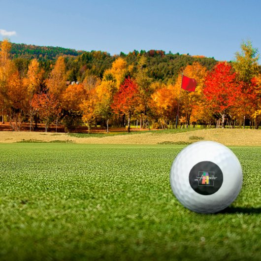 Beste monogram initiaal gekleurde letter zwart golfballen