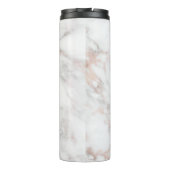 Beste Monogram Roos Goud Wit Marmer Sjabloon Thermosbeker (Achterkant)