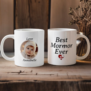 Beste Mormor Ever - Gepersonaliseerde foto Yule He Grote Koffiekop