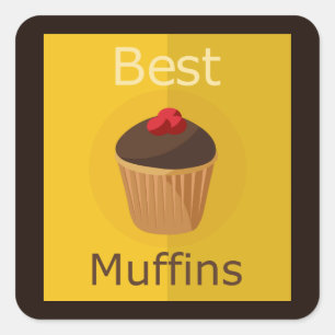Beste Muffins Behandellabel Vierkante Sticker