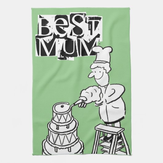 Beste Mum Cake Maker Cake Decoratie Theedoek (Verticaal)