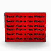 Beste Mum in de Wereld Rood & Zwart | Fotoblokken (Voorkant)