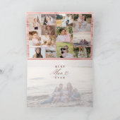 Beste Mum Ooit Foto Familie Collage Roze Houtkorre Kaart (Binnen)