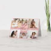 Beste Mum Ooit Foto Familie Collage Roze Houtkorre Kaart (Voorkant)