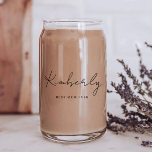 Beste Mum ooit Script Monogram Blikvorm Glas