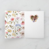 Beste Mum Ooit Wildbloemen Hart Foto Moederdag Kaart (Binnen)