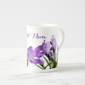 Beste Mum  paarse krokusbloem stijlvol plezier Porselein Kop (Voorkant rechts)