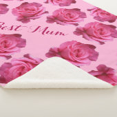Beste Mum  roze rozen floral Moederdag fun Sherpa Deken (3/4)